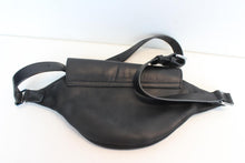 Load image into Gallery viewer, MYL BERLIN Men's Black Vegan Leather Front Pocket Belt Bag One Size 14" x 6"
