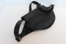 Load image into Gallery viewer, MYL BERLIN Men's Black Vegan Leather Front Pocket Belt Bag One Size 14" x 6"

