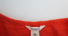 Load image into Gallery viewer, J.CREW Ladies 68113 Red Orange V-Neck Short Sleeve Pure Cotton Mini Dress M
