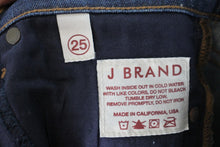 Load image into Gallery viewer, J BRAND Ladies Dark Blue Cotton Denim Slim Tapered Low-Rise Jeans Size 25
