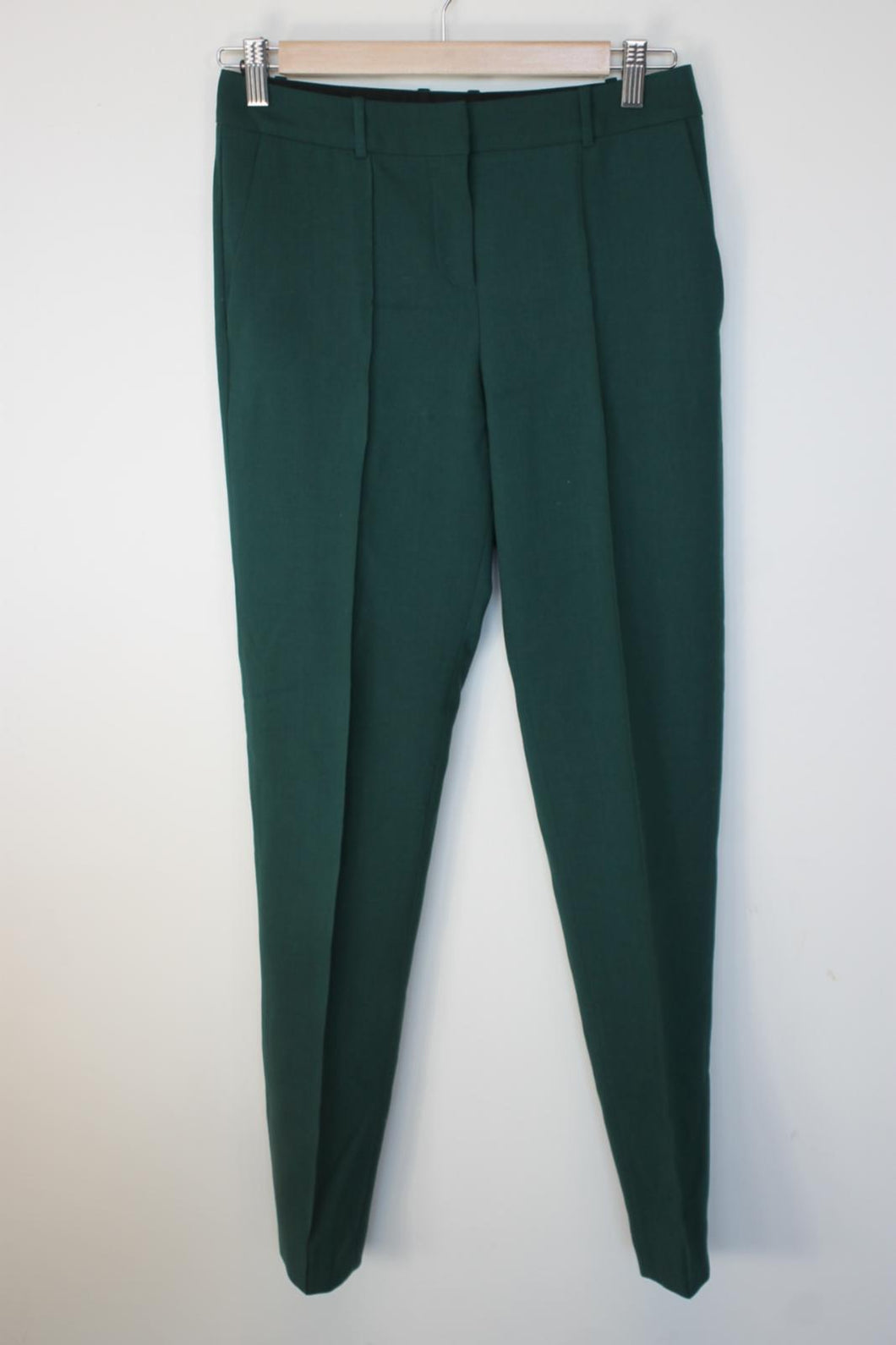 HUGO BOSS Ladies Green Wool Tapered Dress Trousers FR34 UK4