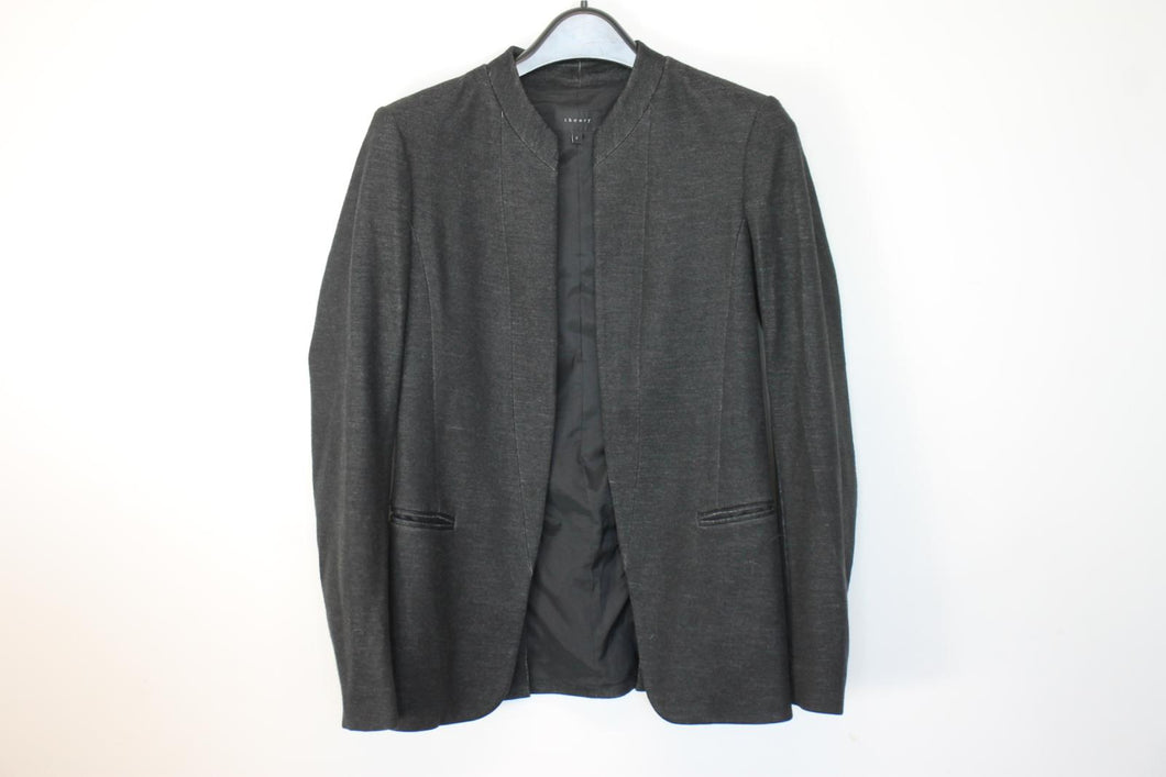 THEORY Ladies Black Cotton Long Sleeve Hip Length Jacket EU34 UK6
