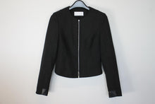 Load image into Gallery viewer, HUGO BOSS Ladies Black Long Sleeve Round Neck Hip Length Zip-Up Jacket FR36 UK6
