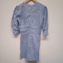 Load image into Gallery viewer, REFORMATION Blue Ladies Short Sleeve V-Neck A-Line Dress Size UK S
