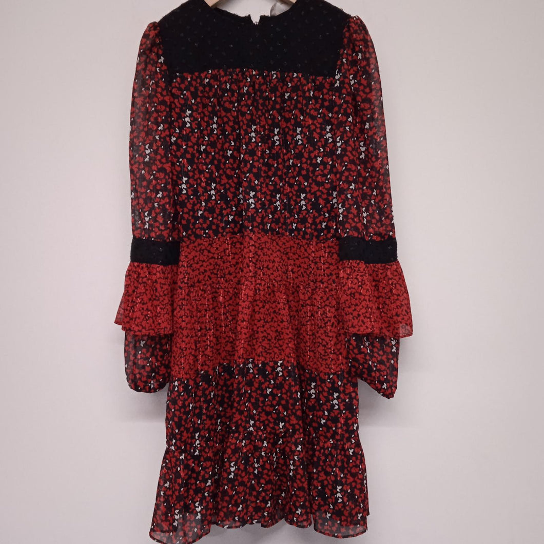 MICHAEL KORS Red Ladies Long Sleeve Round Neck A-Line Dress Size UK XXS