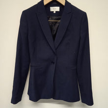 Load image into Gallery viewer, REISS Blue Ladies Long Sleeve Collared Basic Jacket Blazer Size UK 8
