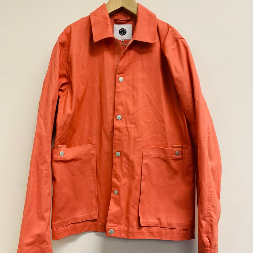 PRETTY GREEN Long Sleeve Collared Orange Men's Cotton Jacket Size UK XS