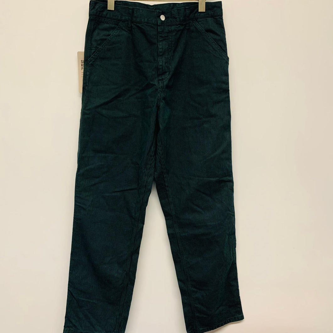 CARHARTT Srtiped Vertical Green Black Men's Single Knee Pant Jeans W30 L32 NEW