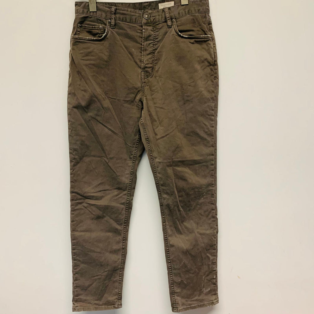 ALLSAINTS Distressed Green Khaki Olive Stretch Men's Tapered Jeans W30 L28