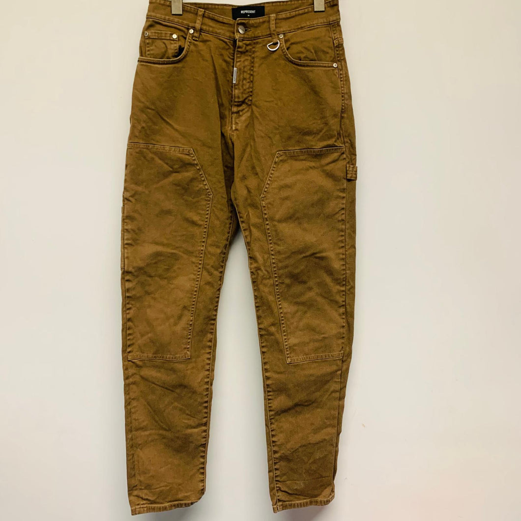 REPRESENT Brown Carpenter Men's Cotton Jeans Rugged W30 L32