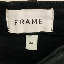 Load image into Gallery viewer, FRAME Denim Knee Length Black Shine Ladies Cotton Skirt Size W32
