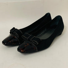 Load image into Gallery viewer, STUART WEITZMAN Ladies Brown And Black Mix Mini Heels Slip On Bow Leather UK5.5
