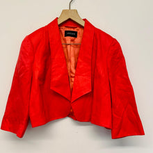 Load image into Gallery viewer, JAEGER Orange Ladies Long Sleeve Collared Cropped Jacket Size UK 18
