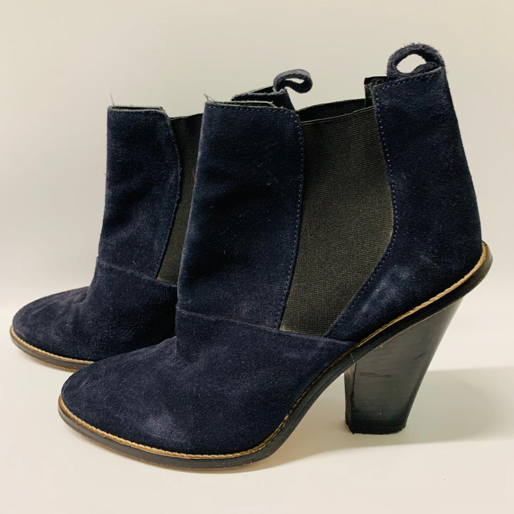 WITCHERY Blue Ladies Chelsea Boot Heel Platform Shoe UK 6.5