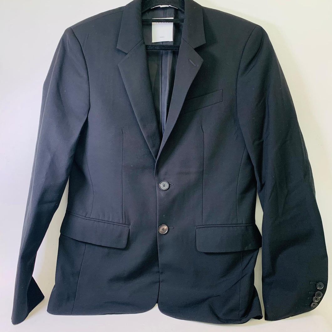 SANDRO Black Men's Long Sleeve Collared Classic Fitted Blazer Jacket UK M