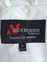 Load image into Gallery viewer, NORMANN Ladies White Long Sleeve Zip-Up Hooded Rain Coat Size UK14
