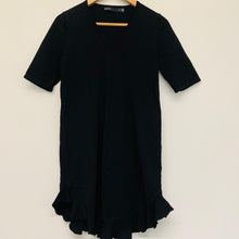 Load image into Gallery viewer, KAREN MILLEN Black Ladies Short Sleeve V-Neck Fit &amp; Flare Dress UK M
