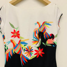 Load image into Gallery viewer, DESIGUAL White Ladies Sleeveless Boat Neck Fit &amp; Flare Dress UK M NEW
