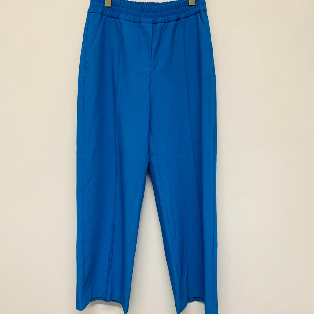 KAREN MILLEN Blue Ladies Stretch Light Weight Relaxed Dress Pant Trousers UK 14