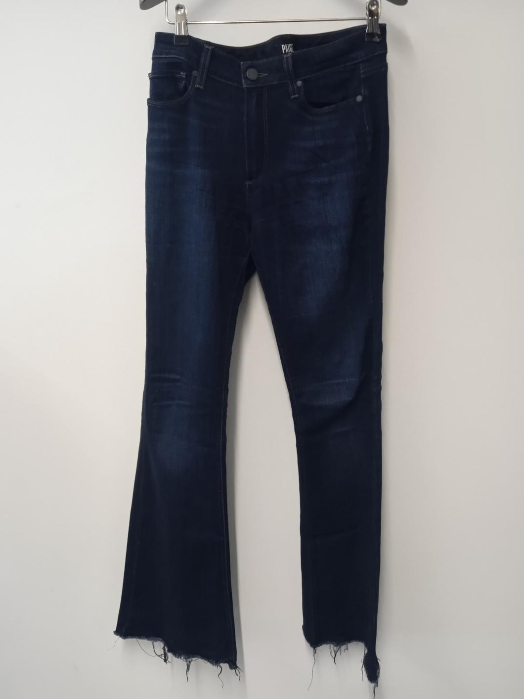 PAIGE Ladies Navy Blue Cotton Zip Fly Skinny Jeans Size W30L33