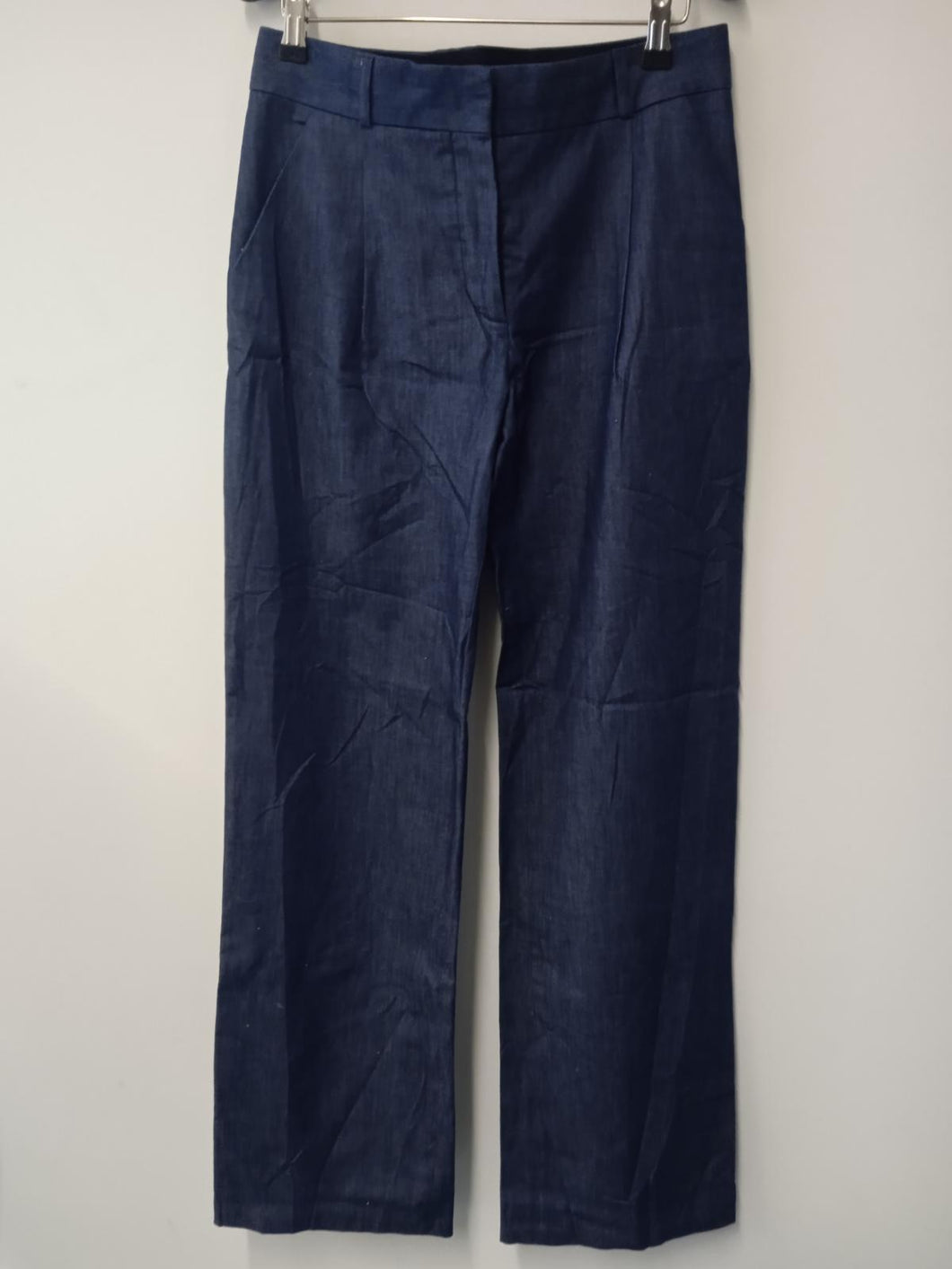 ANTIPODIUM Ladies Navy Blue Cotton Zip Fly Trousers Size W30L35