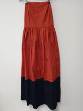 Load image into Gallery viewer, BASSIKE Ladies Orange Cotton Knotted Back Dress Size UK 2

