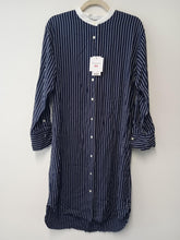 Load image into Gallery viewer, JW ANDERSON x UNIQLO Ladies Blue Striped Long Sleeve Maxi Dress Size UK S
