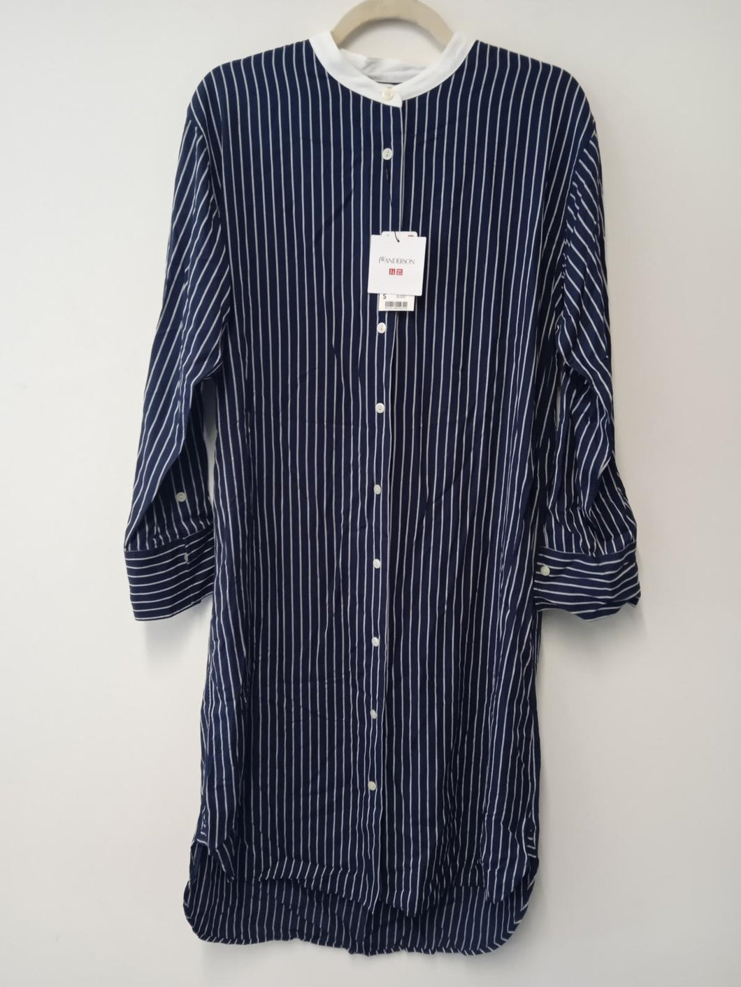 JW ANDERSON x UNIQLO Ladies Blue Striped Long Sleeve Maxi Dress Size UK S