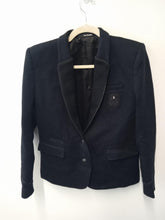 Load image into Gallery viewer, THE KOOPLES Ladies Black Wool Long Sleeve Collared Button Up Blazer Size UK12
