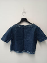 Load image into Gallery viewer, RACHEL COMEY Ladies Blue Cotton Denim Short Sleeve Round Neck Size UK6
