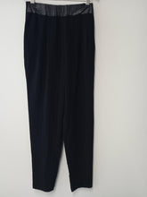 Load image into Gallery viewer, JONATHAN SIMKHAI Ladies Black Pinstripe Elasticated Waist Trousers Size UK S
