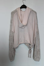 Load image into Gallery viewer, FREE PEOPLE Ladies Pink/White Cotton Loose Fit Hooded Jumper Hoodie XS BNWT
