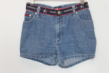 Load image into Gallery viewer, TOMMY JEANS Ladies Blue Cotton Denim High Waist Hot Pants Shorts Size M
