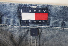 Load image into Gallery viewer, TOMMY JEANS Ladies Blue Cotton Denim High Waist Hot Pants Shorts Size M
