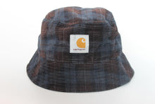 Load image into Gallery viewer, CARHARTT Ladies Breck Ceck Print/Tobacco Cotton Cord Bucket Hat Size M/L BNWT
