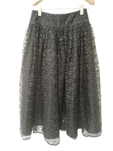 Load image into Gallery viewer, FRANK USHER Ladies Black Lace Detail Sparkly Maxi Skirt Size UK W29L31
