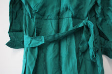 Load image into Gallery viewer, SUNCOO Ladies Emerald Green Flounced Hem Clarisse Robe Wrap Dress Size 1/S
