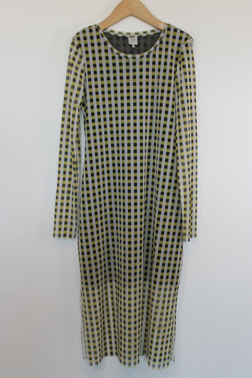 BAUM UND PFERDGARTEN Ladies Multicoloured Check Long Sleeve Midi Dress Size XL