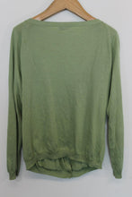 Load image into Gallery viewer, MOSCHINO Ladies Green Silk/Cotton Cut-Out Detail Knitted Cardigan EU42 UK14
