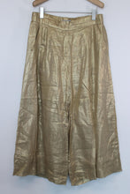Load image into Gallery viewer, MARELLA Ladies Gold Cotton Extra Wide-Leg Trousers EU40 UK12
