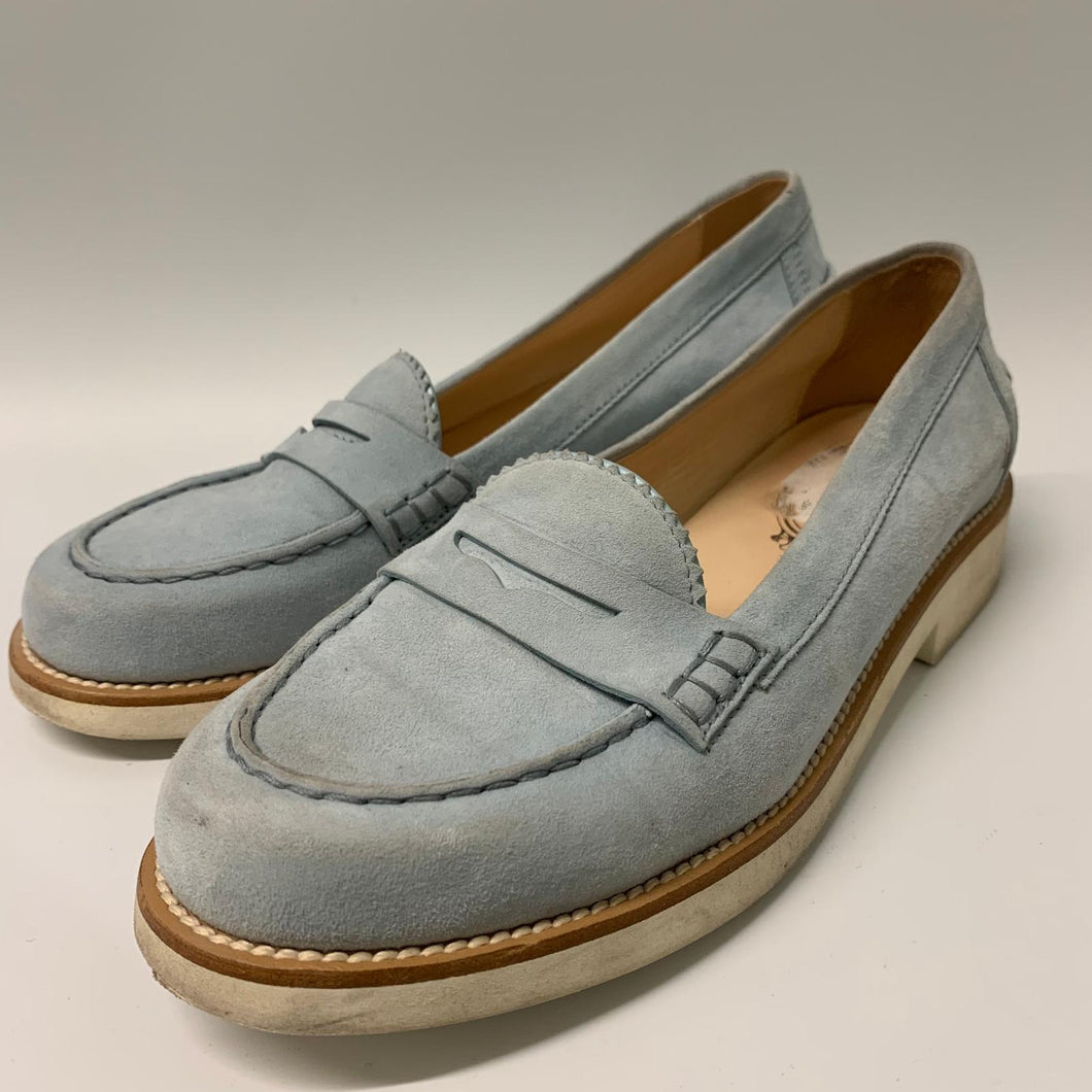 TOD'S Blue Ladies Classic Penny Loafer Slip On Flat Shoe Size UK 4.5