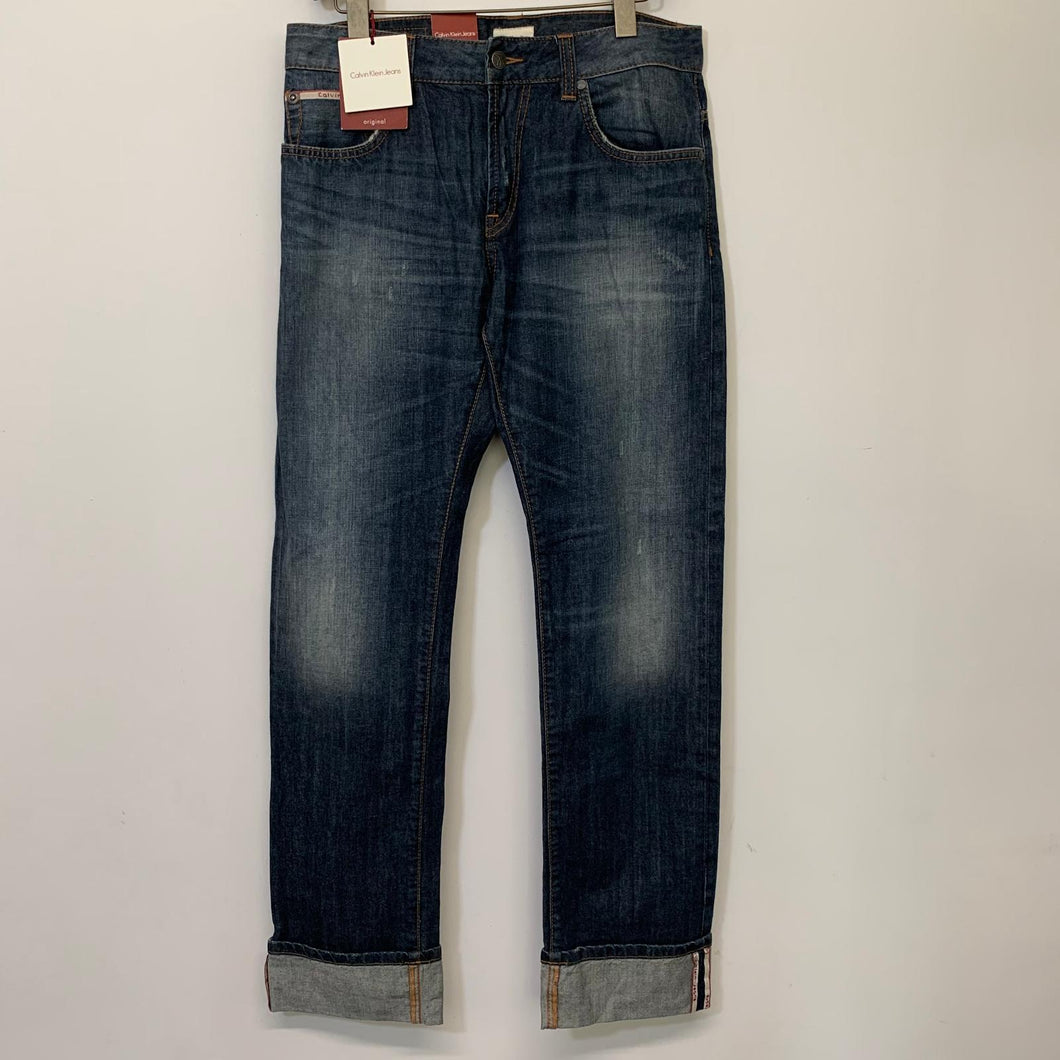 CALVIN KLEIN JEANS Blue Denim Classic Original Men's Straight Jeans W30 L34 NEW