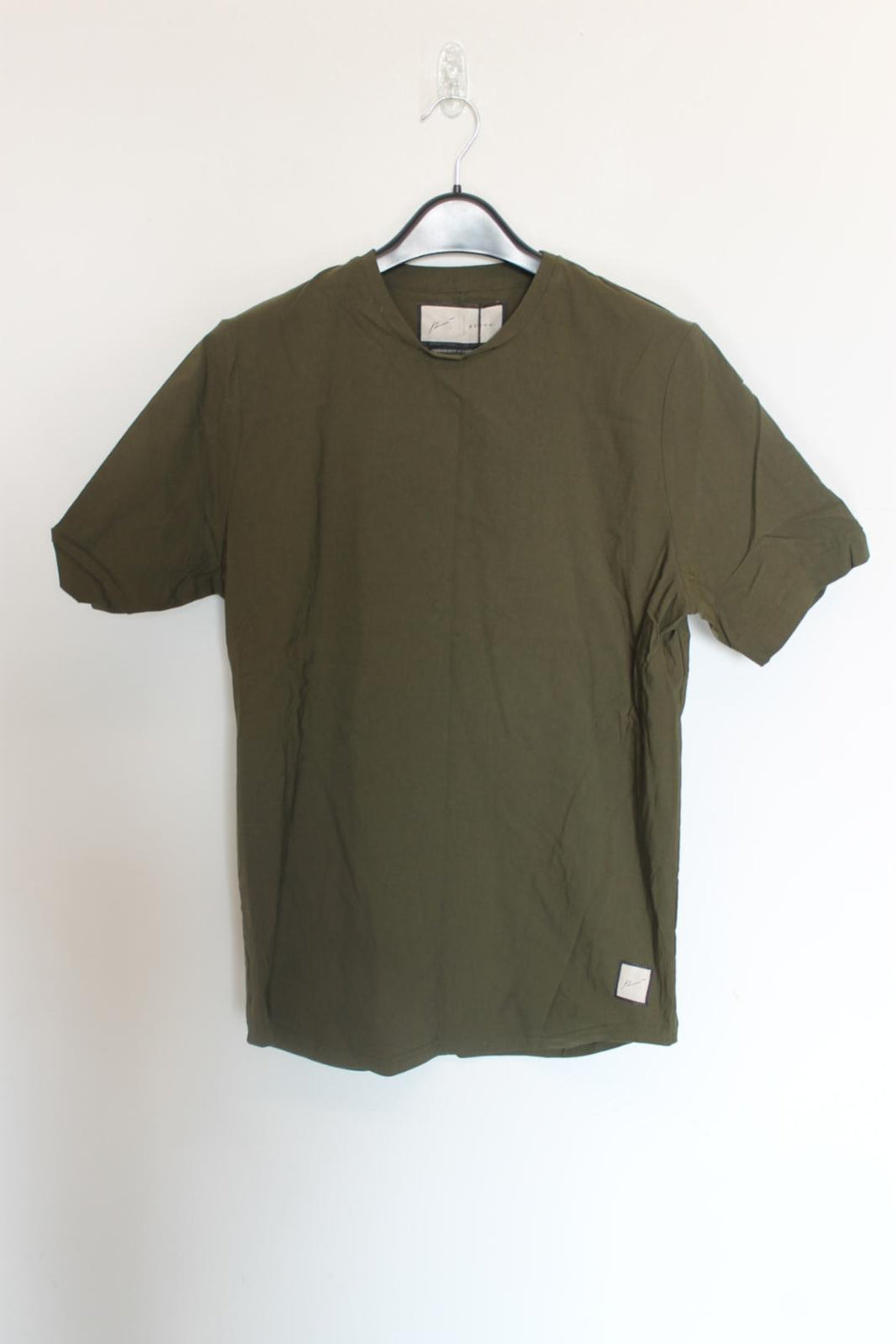 PREVU Men's Khaki Green Salvatore Short Sleeve Crew T-Shirt Top Size XL BNWT