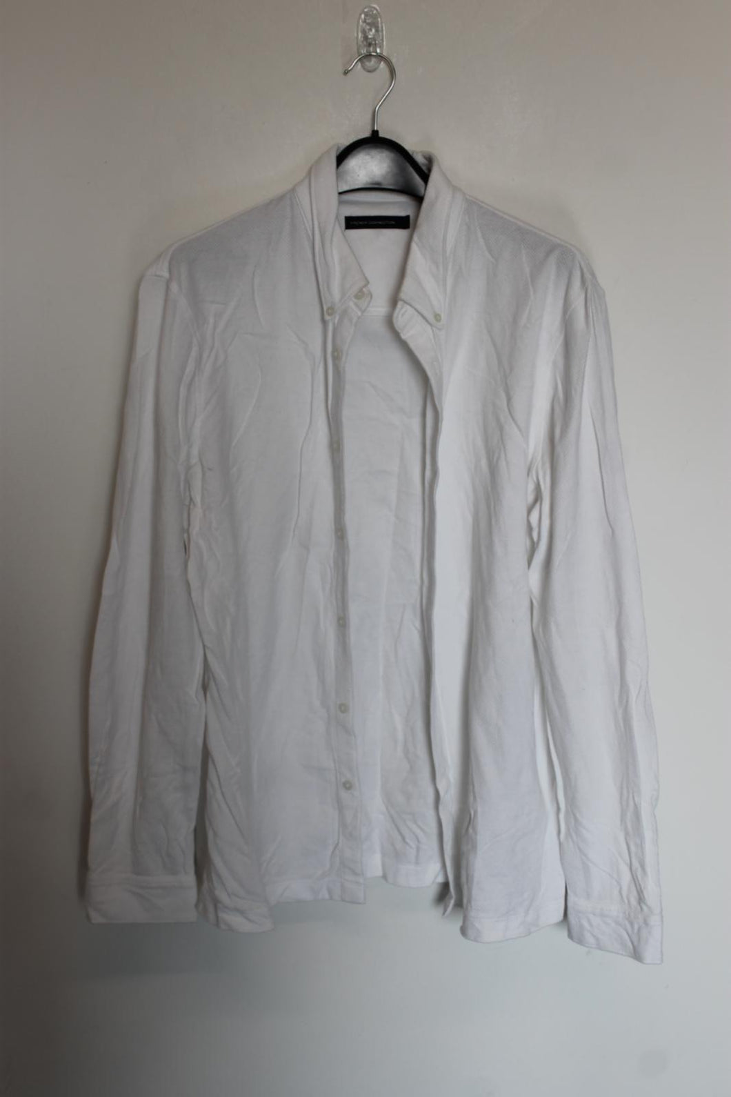FRENCH CONNECTION Men's White Cotton Long Sleeve Button Down Shirt Size L
