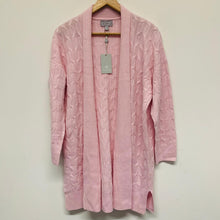 Load image into Gallery viewer, PURE Oyster Pink Ladies Long Sleeve V-Neck Knitted Cardigan Size UK L NEW
