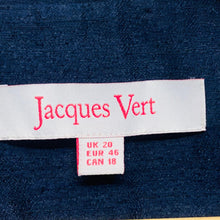 Load image into Gallery viewer, JACQUES VERT Blue Ladies Long Sleeve Collared Jacket Size UK 20
