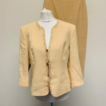 Load image into Gallery viewer, MARTA PALMIERI Beige Ladies Long Sleeve Collared Skirt Suit Outfit UK 12

