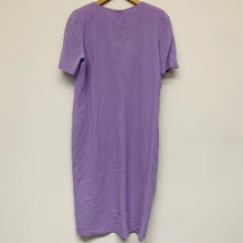Load image into Gallery viewer, JEAN MUIR Purple Ladies Short Sleeve Round Neck A-Line Dresses Size UK 14
