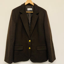 Load image into Gallery viewer, BLOOMINGDALES Brown Ladies Long Sleeve Collared Jacket Size UK 16
