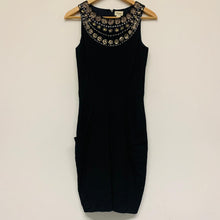 Load image into Gallery viewer, TEMPERLY Black Ladies Sleeveless Round Neck A-Line Dress Size UK 8
